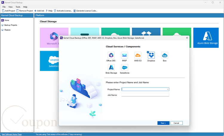 Kernel Dropbox Backup Screenshot