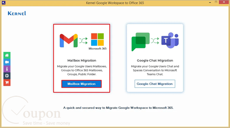 Kernel Google Workspace To Office 365 Screenshot