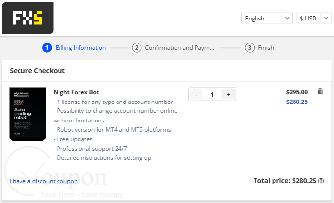 Night Forex Bot Coupon Code