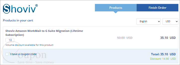 Shoviv Amazon Workmail To G Suite Migration Coupon Code