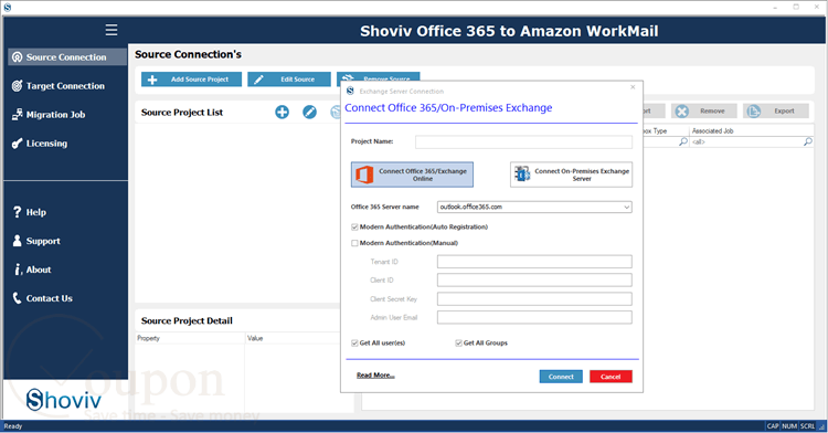 Shoviv Office 365 To Amazon Workmail Screenshot