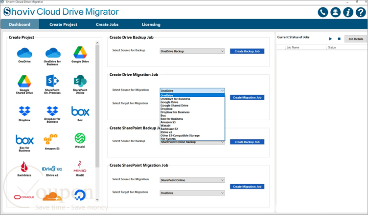 Shoviv Onedrive Backup Screenshot