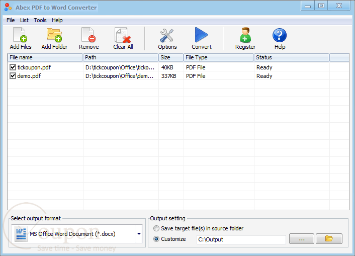Abex Pdf To Word Converter Screenshot