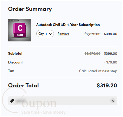 Autodesk Civil 3D Coupon Code