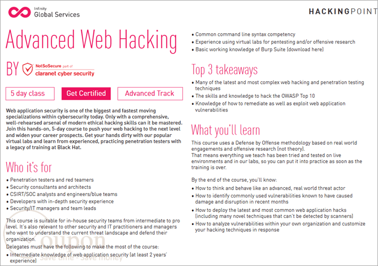 Check Point Advanced Web Hacking Discount Code