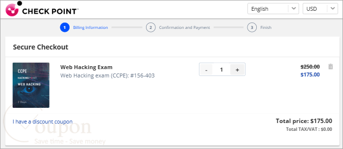 Check Point Web Hacking Coupon Code