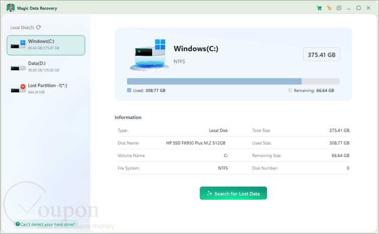 Magic Data Recovery Screenshot