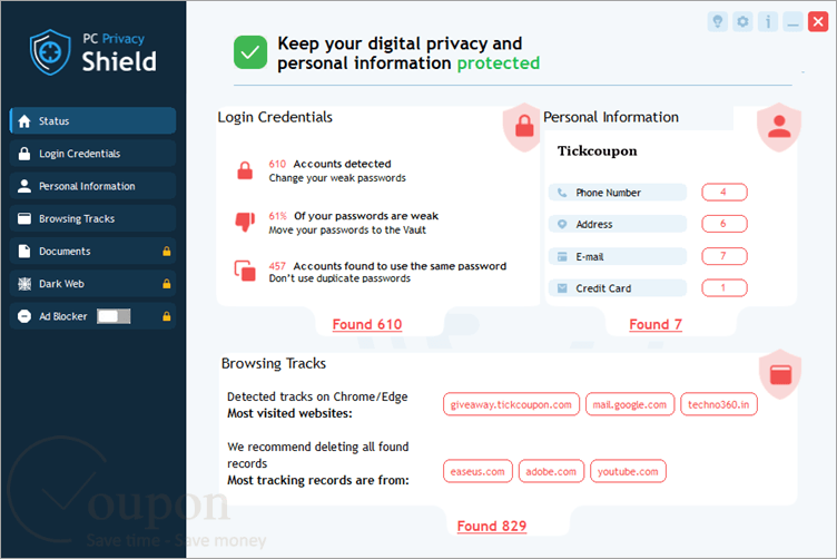 Shieldapps Pc Privacy Shield Screenshot