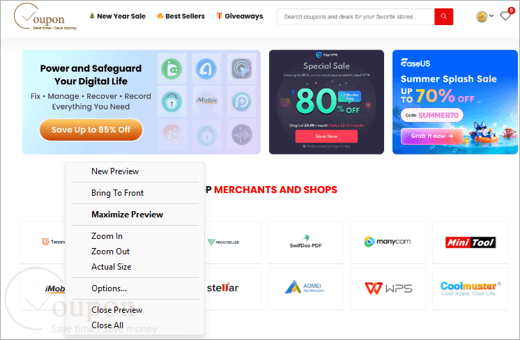 Sticky Previews Screenshot