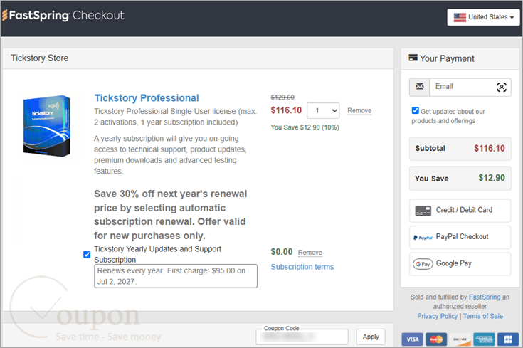 Tickstory Coupon Code
