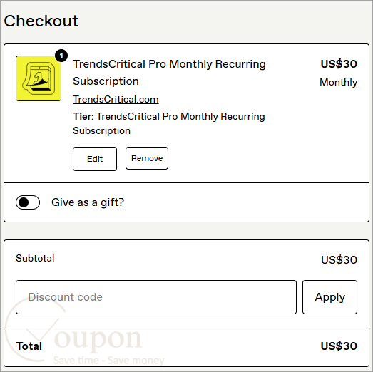 Trends Critical Coupon Code