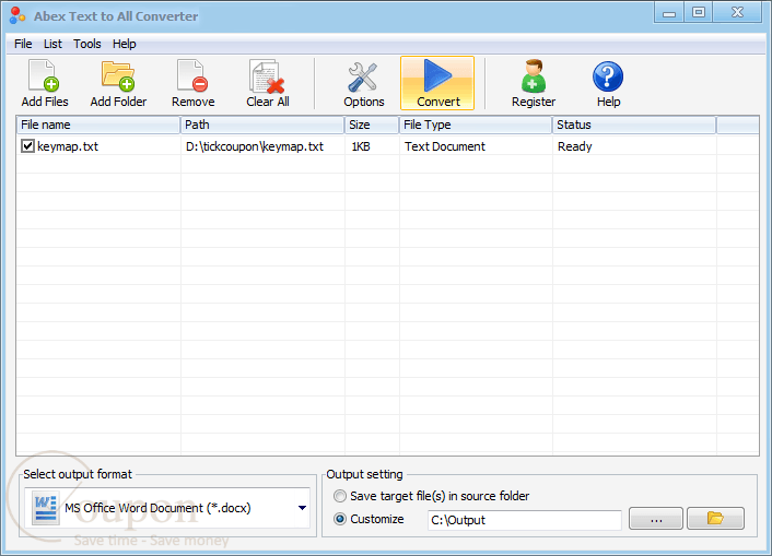 Abex Text To All Converter Screenshot