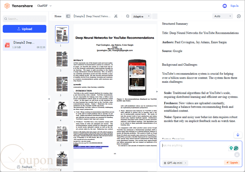 Tenorshare Chatpdf Screenshot