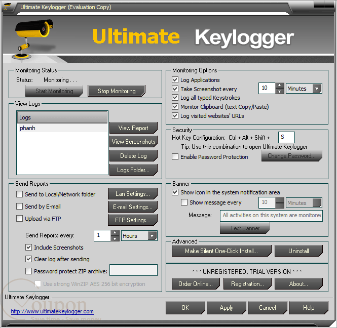 Ultimate Keylogger Screenshot
