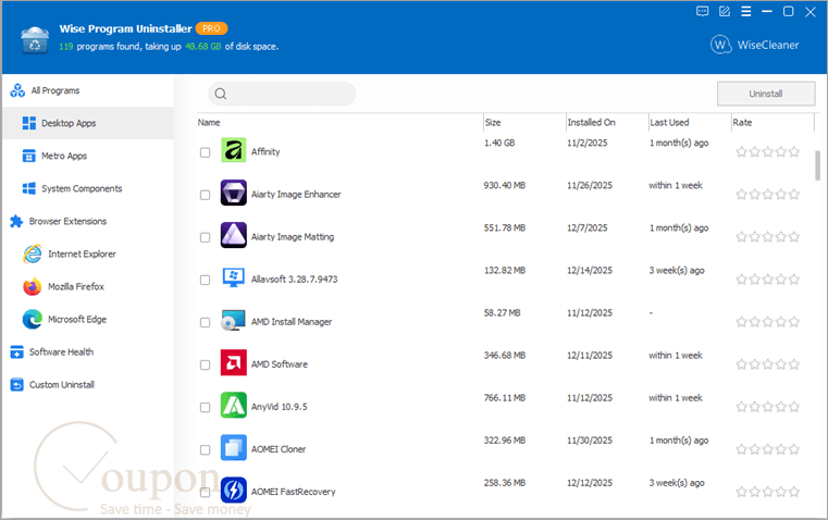 Wise Program Uninstaller Screenshot Free