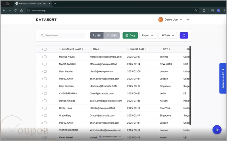 Datasort Screenshot