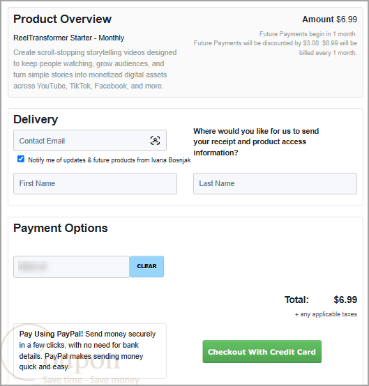 Reeltransformer Coupon Code