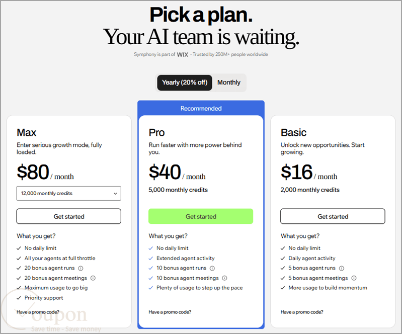 Symphony By Wix Coupon